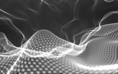 Çokgen alanı düşük Poli koyu arka plan, 3d render