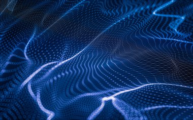 Çokgen alanı düşük Poli koyu arka plan, 3d render