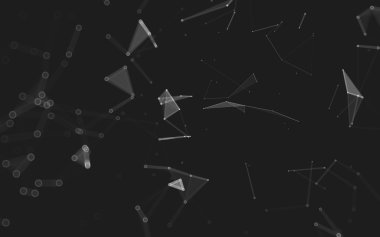 Çokgen alanı düşük Poli koyu arka plan, 3d render