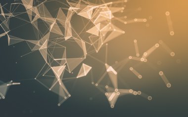 Çokgen alanı düşük Poli koyu arka plan, 3d render