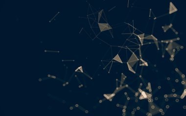 Çokgen alanı düşük Poli koyu arka plan, 3d render