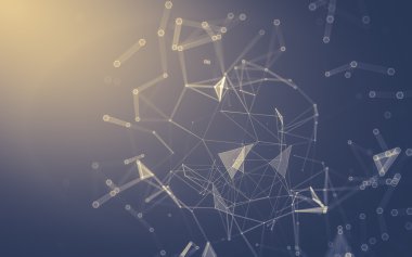 Çokgen alanı düşük Poli koyu arka plan, 3d render