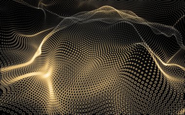 Çokgen alanı düşük Poli koyu arka plan, 3d render