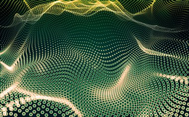 Çokgen alanı düşük Poli koyu arka plan, 3d render