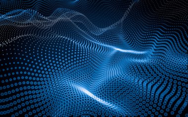 Çokgen alanı düşük Poli koyu arka plan, 3d render