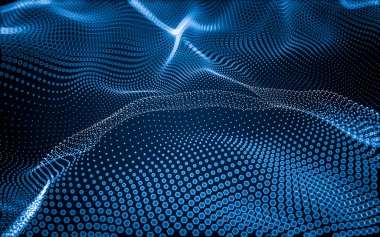 Çokgen alanı düşük Poli koyu arka plan, 3d render