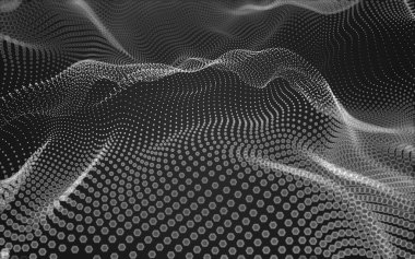 Çokgen alanı düşük Poli koyu arka plan, 3d render