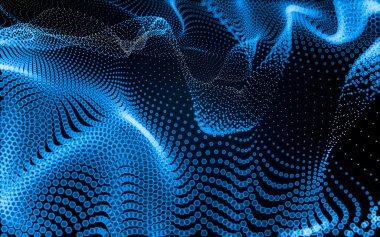 Çokgen alanı düşük Poli koyu arka plan, 3d render