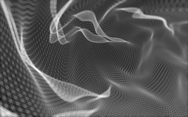 Çokgen alanı düşük Poli koyu arka plan, 3d render