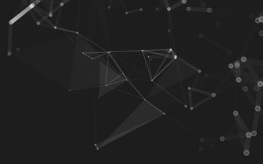 Çokgen alanı düşük Poli koyu arka plan, 3d render