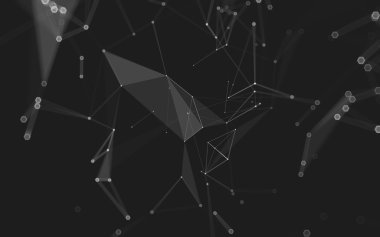 Çokgen alanı düşük Poli koyu arka plan, 3d render