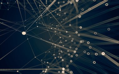 Çokgen alanı düşük Poli koyu arka plan, 3d render