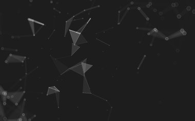 Çokgen alanı düşük Poli koyu arka plan, 3d render