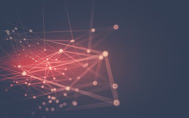 Çokgen alanı düşük Poli koyu arka plan, 3d render