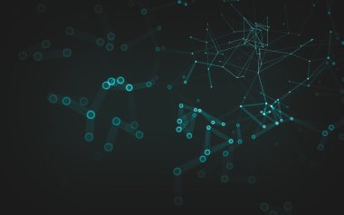 Çokgen alanı düşük Poli koyu arka plan, 3d render