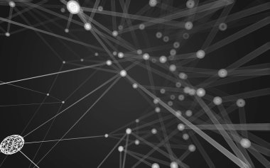 Çokgen alanı düşük Poli koyu arka plan, 3d render