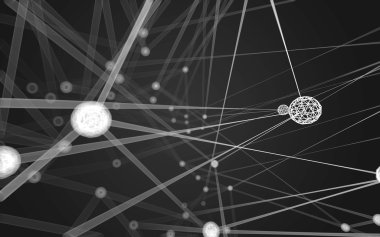 Çokgen alanı düşük Poli koyu arka plan, 3d render