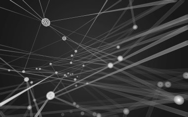 Çokgen alanı düşük Poli koyu arka plan, 3d render