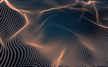 Çokgen alanı düşük Poli koyu arka plan, 3d render