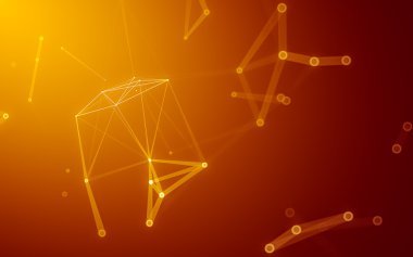 Çokgen alanı düşük Poli koyu arka plan, 3d render