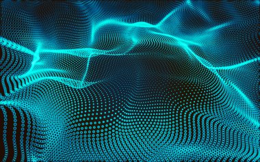 Çokgen alanı düşük Poli koyu arka plan, 3d render