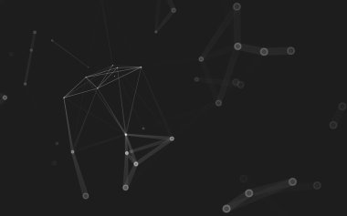 Çokgen alanı düşük Poli koyu arka plan, 3d render