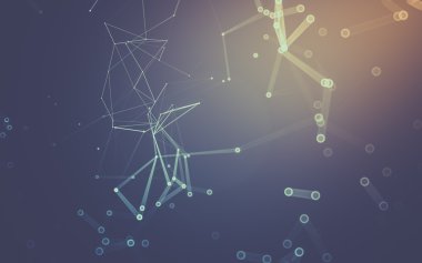 Çokgen alanı düşük Poli koyu arka plan, 3d render