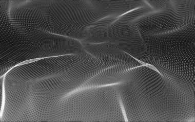 Çokgen alanı düşük Poli koyu arka plan, 3d render