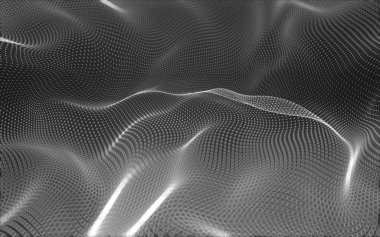 Çokgen alanı düşük Poli koyu arka plan, 3d render