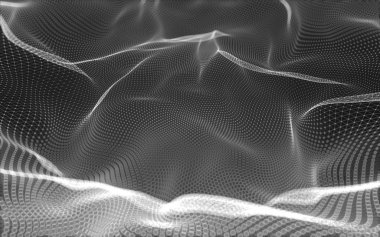 Çokgen alanı düşük Poli koyu arka plan, 3d render