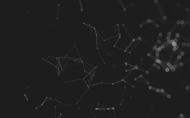 Çokgen alanı düşük Poli koyu arka plan, 3d render