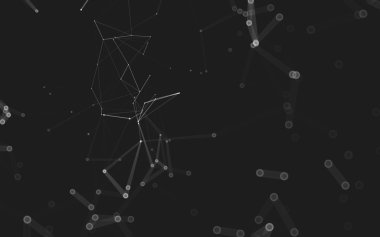 Çokgen alanı düşük Poli koyu arka plan, 3d render