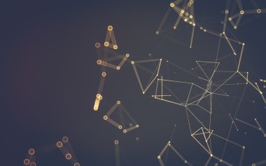 Çokgen alanı düşük Poli koyu arka plan, 3d render