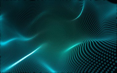 Çokgen alanı düşük Poli koyu arka plan, 3d render