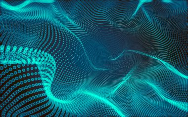 Çokgen alanı düşük Poli koyu arka plan, 3d render