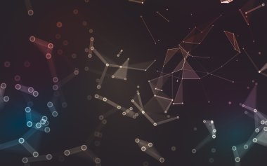 Çokgen alanı düşük Poli koyu arka plan, 3d render