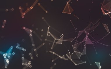 Çokgen alanı düşük Poli koyu arka plan, 3d render