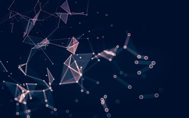 Çokgen alanı düşük Poli koyu arka plan, 3d render