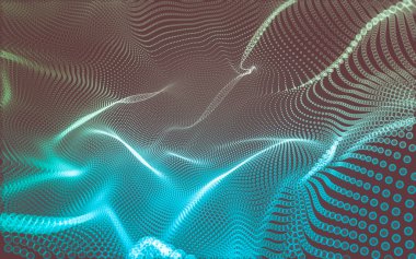 Çokgen alanı düşük Poli koyu arka plan, 3d render