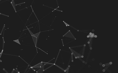 Çokgen alanı düşük Poli koyu arka plan, 3d render