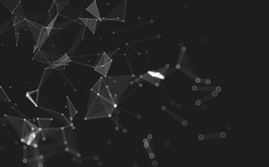 Çokgen alanı düşük Poli koyu arka plan, 3d render