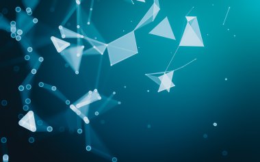 Çokgen alanı düşük Poli koyu arka plan, 3d render