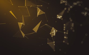 Çokgen alanı düşük Poli koyu arka plan, 3d render