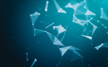 Çokgen alanı düşük Poli koyu arka plan, 3d render