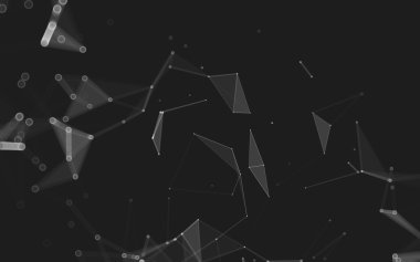 Çokgen alanı düşük Poli koyu arka plan, 3d render