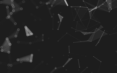 Çokgen alanı düşük Poli koyu arka plan, 3d render