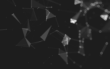 Çokgen alanı düşük Poli koyu arka plan, 3d render