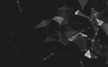 Çokgen alanı düşük Poli koyu arka plan, 3d render