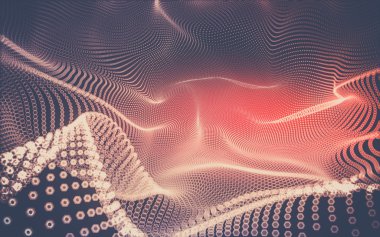 Çokgen alanı düşük Poli koyu arka plan, 3d render