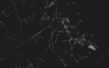 Çokgen alanı düşük Poli koyu arka plan, 3d render